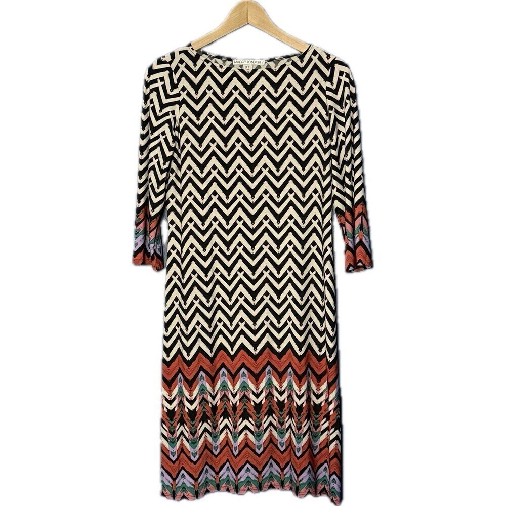 Maggy London Chevron Women’s Sheath Dress Size 2